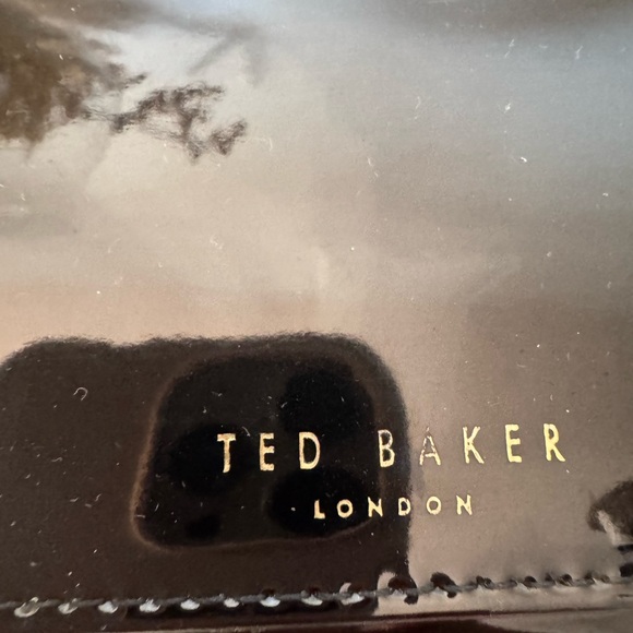 Ted Baker Black Clutch/ wallet with Gold Accents and outside zipper. - Picture 3 of 7